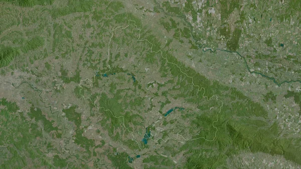 Bjelovarska Bilogorska Comté Croatie Imagerie Satellite Forme Tracée Contre Zone — Photo