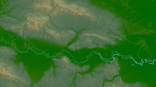 Brodsko Posavska Provincie Kroatië Gekleurde Schaduwgegevens Met Meren Rivieren Vorm — Stockfoto