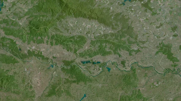Brodsko Posavska Comté Croatie Imagerie Satellite Forme Tracée Contre Zone — Photo