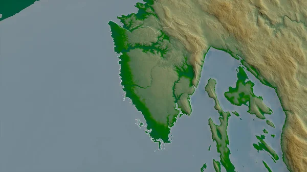 クロアチアの郡イスタルカ 湖や川と色シェーダーデータ 形状は その国の領域に対して概説 3Dレンダリング — ストック写真