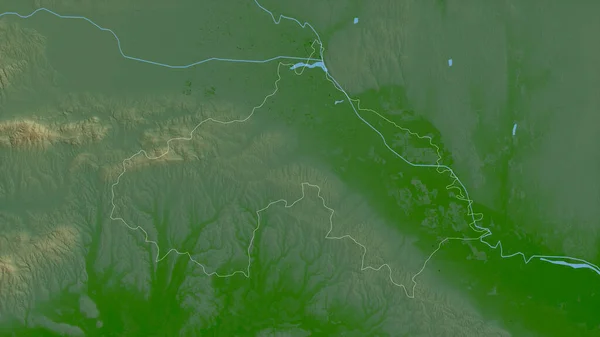 Koprivniko Krievaka 克罗地亚县 湖泊和河流的彩色阴影数据 形状与它的国家相对应 3D渲染 — 图库照片