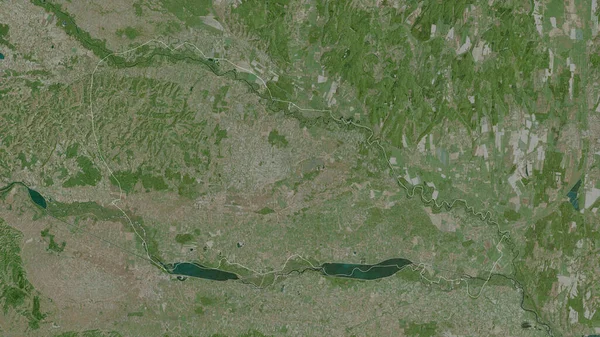 Medimurska 克罗地亚县 卫星图像 形状与它的国家相对应 3D渲染 — 图库照片