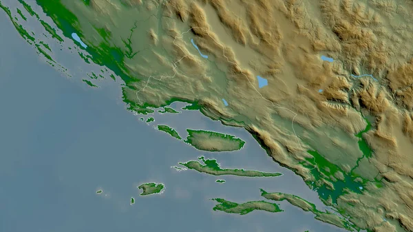 Splitsko Dalmatinska County Croatia Colored Shader Data Lakes Rivers Shape — Stock Photo, Image