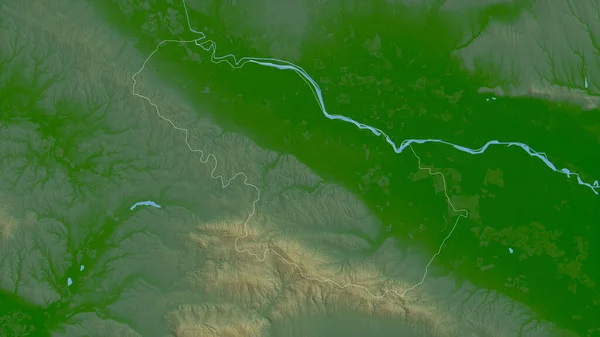 Viroviticko Podravska County Croatia Colored Shader Data Lakes Rivers Shape — Stock Photo, Image