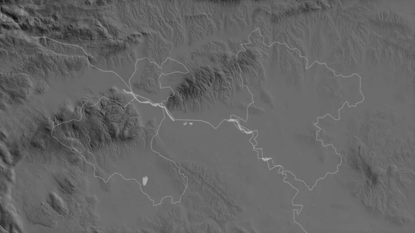 Загребака Хорватия Карта Масштабе Grayscaled Лаками Риверами Форма Очерченная Против — стоковое фото