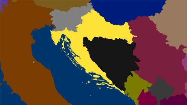 Croacia Mapa Divisiones Administrativas Proyección Estereográfica Composición Bruta Las Capas —  Fotos de Stock