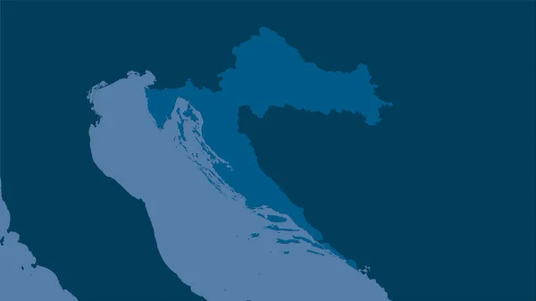 Croacia Zona Mapa Sólido Proyección Estereográfica Composición Cruda Las Capas — Foto de Stock