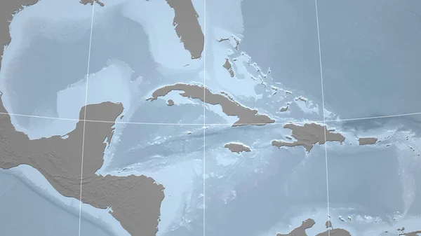 Κούβα Γειτονιά Μακρινή Προοπτική Χωρίς Περίγραμμα Χάρτης Υψομέτρου Διαβαθμίσεων Του — Φωτογραφία Αρχείου