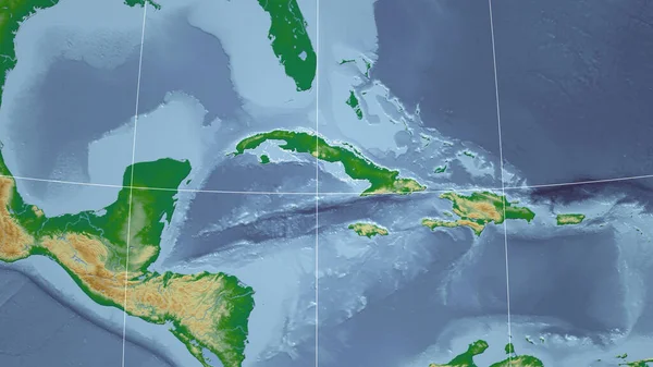 Cuba Buurt Verre Perspectief Met Contouren Van Het Land Kleur — Stockfoto