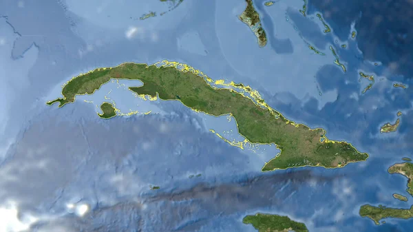 Κούβα Περιγράφεται Υψηλής Ανάλυσης Δορυφορική Εικόνα — Φωτογραφία Αρχείου