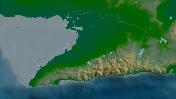Гранма Провинция Куба Цветные Шейдерные Данные Озерами Реками Форма Очерченная — стоковое фото