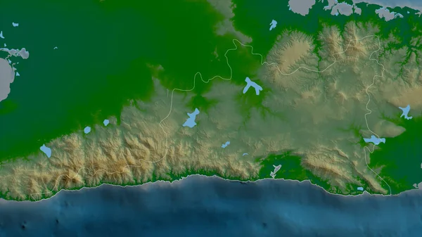 Сантьяго Куба Провинция Куба Цветные Шейдерные Данные Озерами Реками Форма — стоковое фото