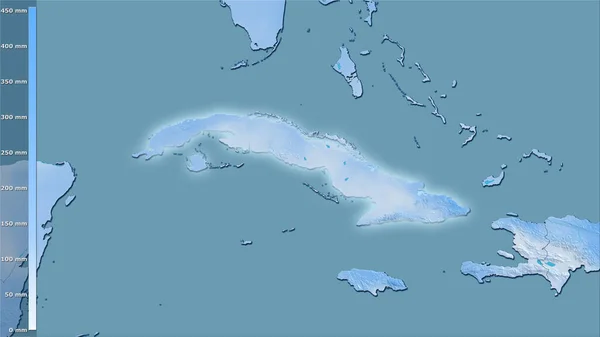 Précipitation Des Quartiers Les Secs Zone Cubaine Dans Projection Stéréographique — Photo