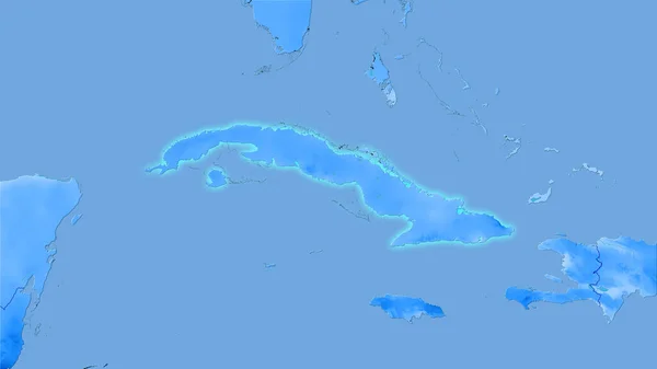 Area Cuba Sulla Mappa Annuale Delle Precipitazioni Nella Proiezione Stereografica — Foto Stock