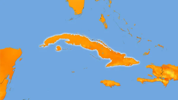 Área Cuba Mapa Anual Temperatura Proyección Estereográfica Composición Cruda Capas — Foto de Stock