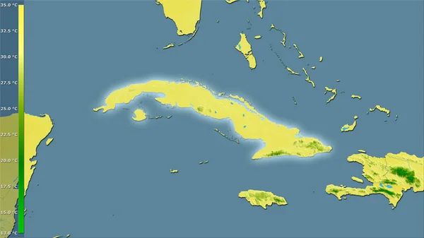 Temperatura Máxima Del Mes Más Cálido Dentro Del Área Cubana — Foto de Stock