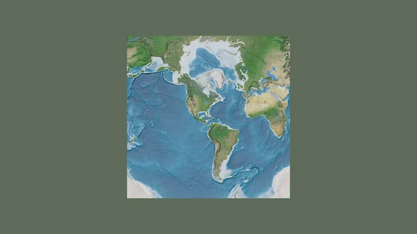 Quadro Quadrado Mapa Grande Escala Mundo Uma Projeção Van Der — Fotografia de Stock