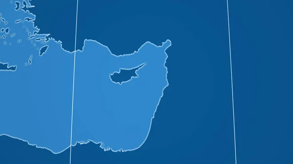 Zypern Nachbarschaft Ferne Perspektive Ohne Konturen Formen Nur Land Ozeanmaske — Stockfoto