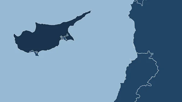 塞浦路斯 从密切的角度看待该国 没有概述 只形状 海洋面具 — 图库照片