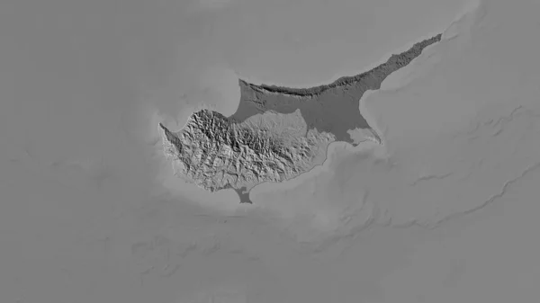 立体投影の二階の標高マップ上のキプロス領域 ラスター層の生の組成 — ストック写真