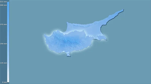 Opady Najzimniejszego Kwartału Obszarze Cypru Projekcji Stereograficznej Legendą Surowa Kompozycja — Zdjęcie stockowe