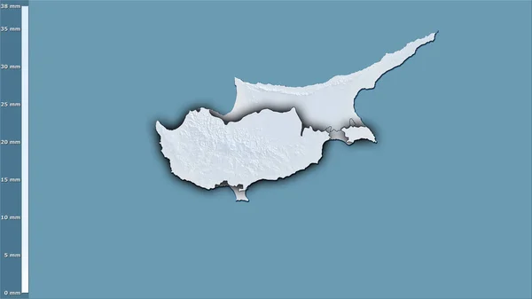 Neerslag Van Het Droogste Kwart Het Cypriotische Gebied Stereografische Projectie — Stockfoto