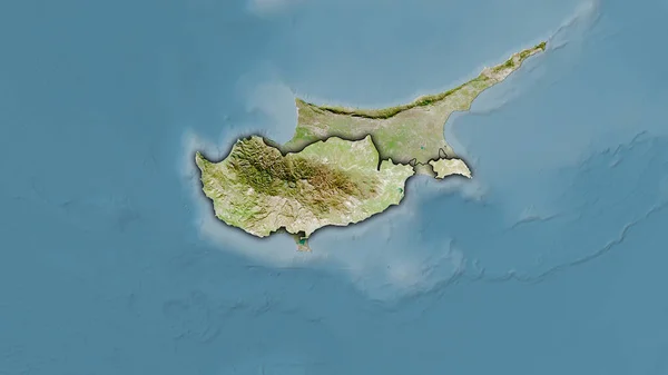 Área Chipre Satélite Mapa Projeção Estereográfica Composição Bruta Camadas Raster — Fotografia de Stock