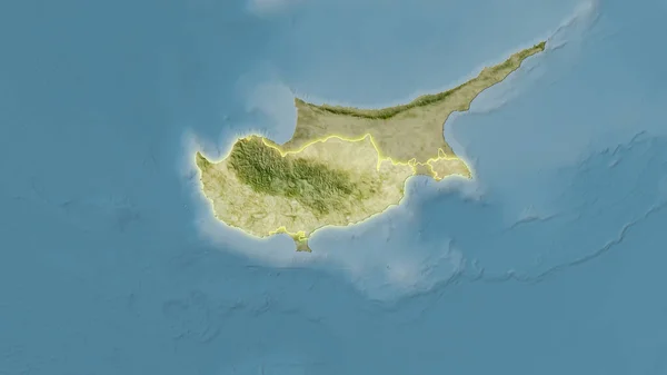 Cypern Område Satellit Kartan Stereografisk Projektion Sammansättning Raster Lager Med — Stockfoto
