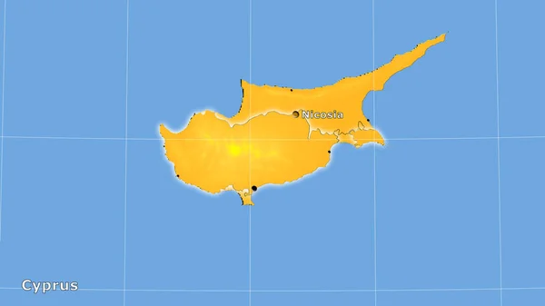 Obszar Cypru Rocznej Mapie Temperatury Projekcji Stereograficznej Skład Główny — Zdjęcie stockowe