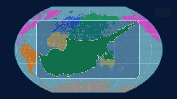 Közelíts Ciprusra Vázold Fel Perspektívákat Egy Globális Térképpel Szemben Kavrayskiy — Stock Fotó