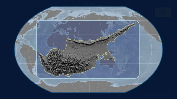 Vista Ampliada Del Esquema Chipre Con Líneas Perspectiva Contra Mapa —  Fotos de Stock