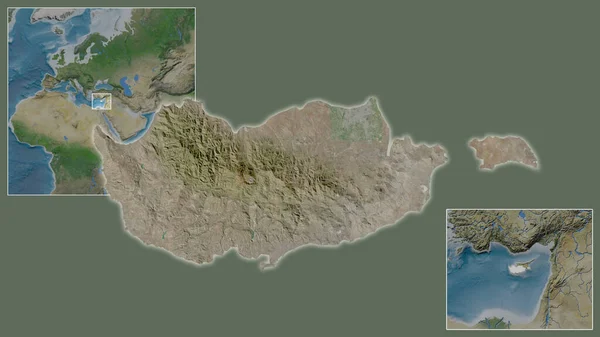 Primer Plano Chipre Ubicación Región Centro Mapa Mundial Gran Escala —  Fotos de Stock