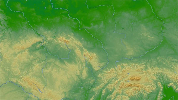 Česká Republika Detailní Pohled Zemi Žádný Obrys Barevná Fyzická Mapa — Stock fotografie