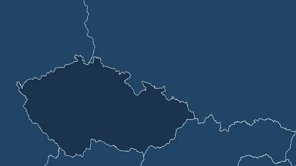 捷克共和国 从密切的角度看待该国 没有概述 只形状 海洋面具 — 图库照片