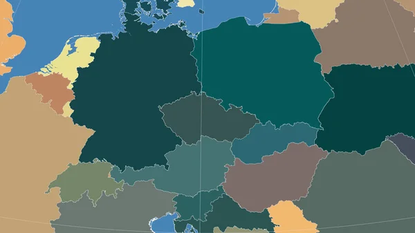 Česká Republika Její Okolí Vzdálená Šikmá Perspektiva Žádný Obrys Barevná — Stock fotografie