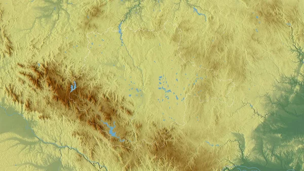 Jihocesky Cseh Köztársaság Régió Színes Dombormű Tavakkal Folyókkal Alakzat Körvonalazódik — Stock Fotó