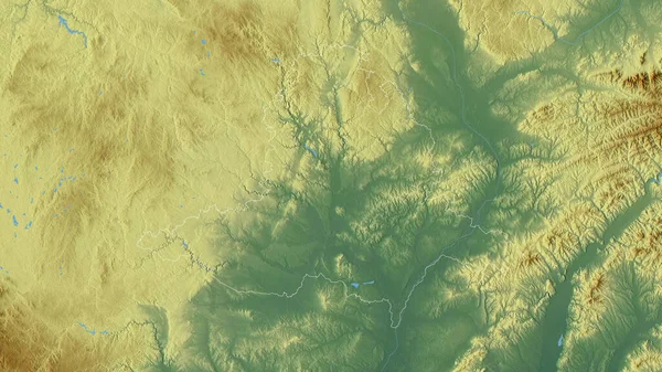 チェコ共和国の領域Jihomoravsky 湖や川と色の救済 形状は その国の領域に対して概説 3Dレンダリング — ストック写真