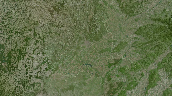 Jihomoravsky Región República Checa Imágenes Satélite Forma Delineada Contra Área — Foto de Stock