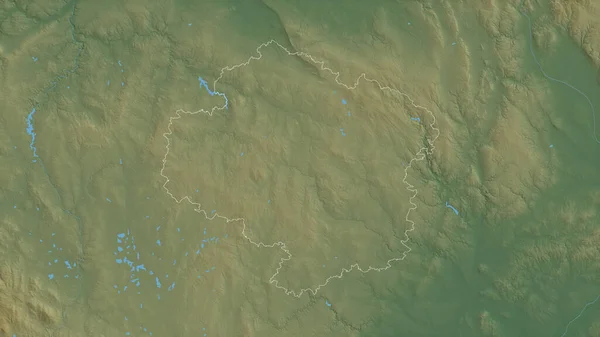 Kraj Vysocina Regionen Tjeckien Färgade Skuggdata Med Sjöar Och Floder — Stockfoto