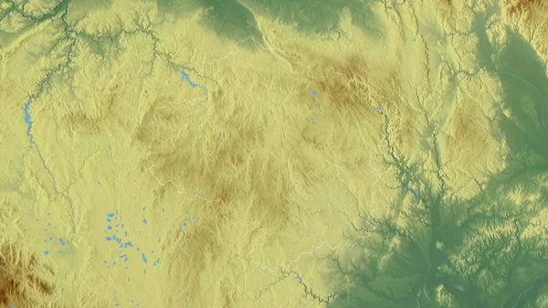 クラウ ヴィソチーナ チェコ共和国の地方 湖や川と色の救済 形状は その国の領域に対して概説 3Dレンダリング — ストック写真
