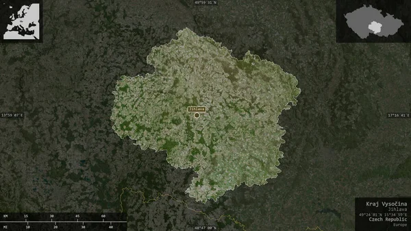 Край Высочина Чешская Республика Спутниковые Снимки Форма Представленная Территории Страны — стоковое фото