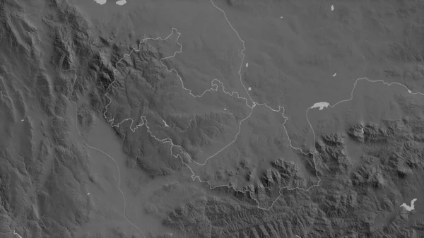 Moravskoslezský Kraj České Republiky Šedá Mapa Jezery Řekami Tvar Rýsoval — Stock fotografie