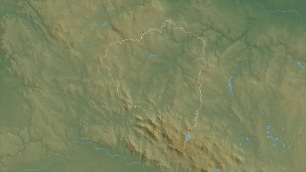 Plzenskij Regionen Tjeckien Färgade Skuggdata Med Sjöar Och Floder Form — Stockfoto