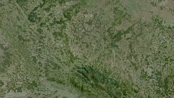 Plzensky Region Czech Republic Satellite Imagery Shape Outlined Its Country — Stock Photo, Image