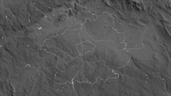 Stredocesky Región República Checa Mapa Escala Grises Con Lagos Ríos —  Fotos de Stock