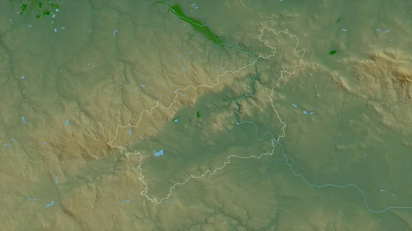 Ustecky 捷克共和国地区 湖泊和河流的彩色阴影数据 形状与它的国家相对应 3D渲染 — 图库照片