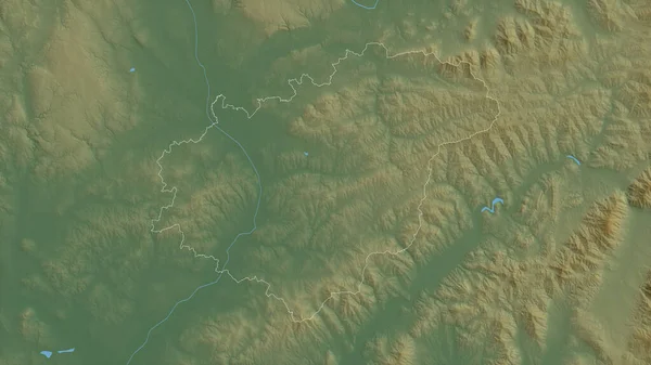 Zlinsky Region Czech Kolorowe Dane Zacienienia Jeziorami Rzekami Kształt Nakreślony — Zdjęcie stockowe