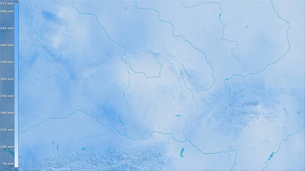 Precipitação Trimestre Mais Frio Dentro Área República Checa Projeção Estereográfica — Fotografia de Stock
