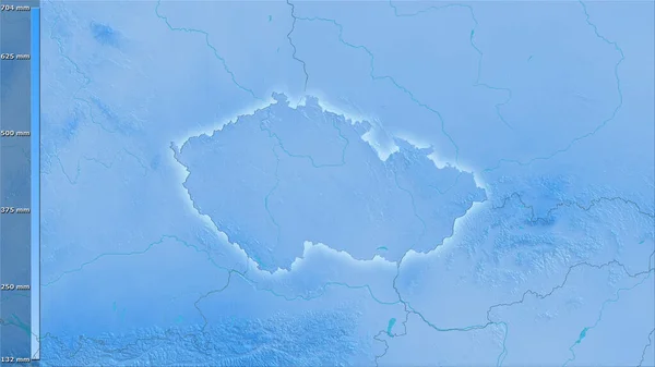 Precipitação Trimestre Mais Chuvoso Dentro Área República Checa Projeção Estereográfica — Fotografia de Stock