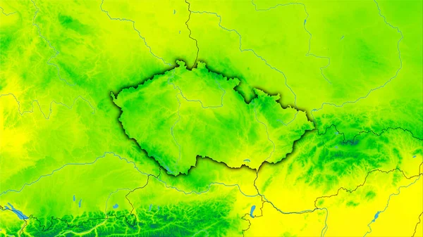 Zona República Checa Mapa Anual Temperatura Proyección Estereográfica Composición Cruda — Foto de Stock